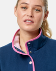 Half Snap Polar Fleece in Powder Pink