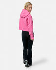 Sierra Half Zip Crop Hoodie in Sangria Sunset