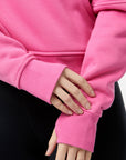 Sierra Half Zip Crop Hoodie in Sangria Sunset