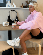 Snap Collar Sierra Sweatshirt in Baby Pink