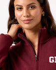 Knit Half Zip in Mulberry