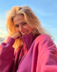 Snap Collar Sierra Sweatshirt in Sangria Sunset