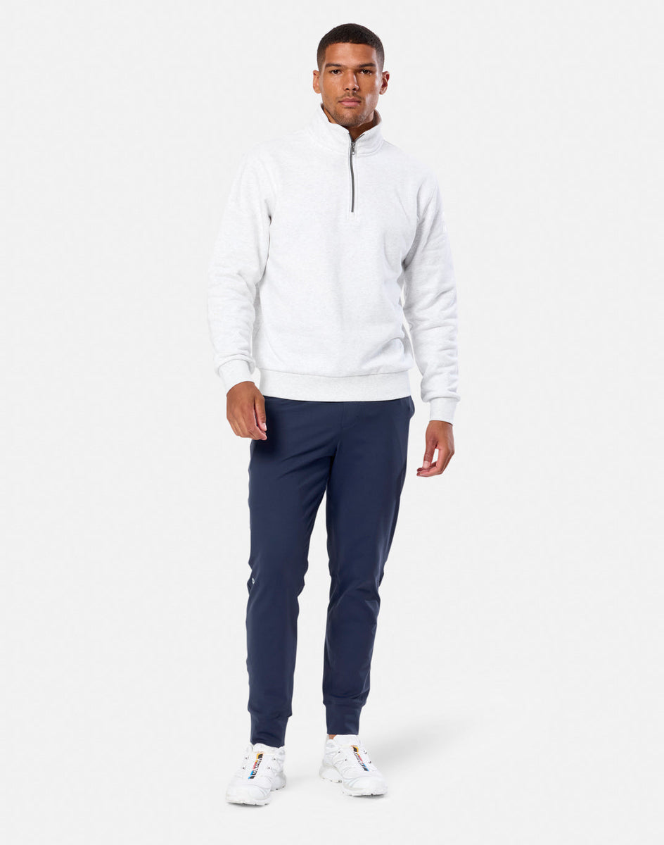 Clubhouse Half Zip In White Marl | Gym+Coffee – Gym+Coffee UK