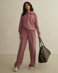 Wide Leg Jogger in Terra Rose