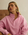 Daily Snap Collar Sweatshirt in Pink Blossom