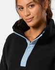 Horizion Longline Half Snap in Black