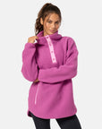 Horizion Longline Half Snap in Crisp Pink