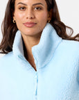Industry Fleece High Collar Jacket in Baby Blue