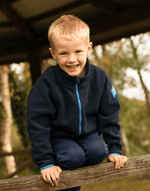 Kids Full Zip Polar Fleece in Obsidian Blue