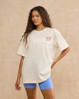 Oversized Print Tee in Ecru