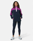 Half Zip Polar Fleece in Obsidian Blue/Vivid Pink