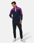 Half Zip Polar Fleece in Obsidian Blue/Vivid Pink
