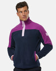 Half Zip Polar Fleece in Obsidian Blue/Vivid Pink