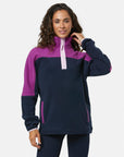Half Zip Polar Fleece in Obsidian Blue/Vivid Pink