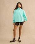 Snap Collar Sierra Sweatshirt in Peppermint