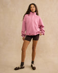 Snap Collar Sierra Sweatshirt in Pink Velvet