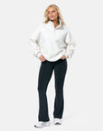 Snap Collar Sierra Sweatshirt in White Marl