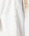 Snap Collar Sierra Sweatshirt in White Marl