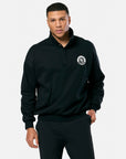 Snap Collar Varsity Sweatshirt in Black