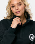 Snap Collar Varsity Sweatshirt in Black