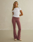 Soft-Motion Flare Legging in Terra Rose