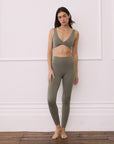 Soft-Motion Twist Bra in Olive