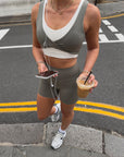 Soft-Motion Twist Bra in Olive