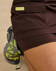 Utility Skort in Mocha Bean