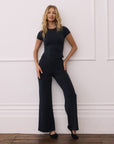 Wide Leg Legging in Black