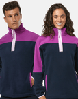 Half Zip Polar Fleece in Obsidian Blue/Vivid Pink