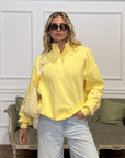 Snap Collar Sierra Sweatshirt in Lemon Sorbet