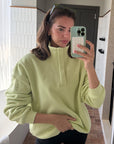 Snap Collar Sierra Sweatshirt in Lime Sorbet