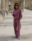 Wide Leg Jogger in Terra Rose