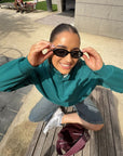 Snap Collar Sierra Sweatshirt in Teal