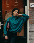 Snap Collar Sierra Sweatshirt in Teal