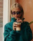 Snap Collar Sierra Sweatshirt in Teal