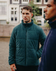 Cord Puffer Jacket in Amazon Green