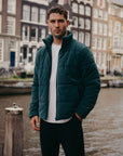 Cord Puffer Jacket in Amazon Green