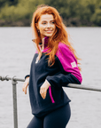 Half Zip Polar Fleece in Obsidian Blue/Vivid Pink