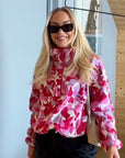 Snap Polar Fleece in Pink Pop Print