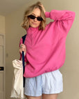 Snap Collar Sierra Sweatshirt in Sangria Sunset