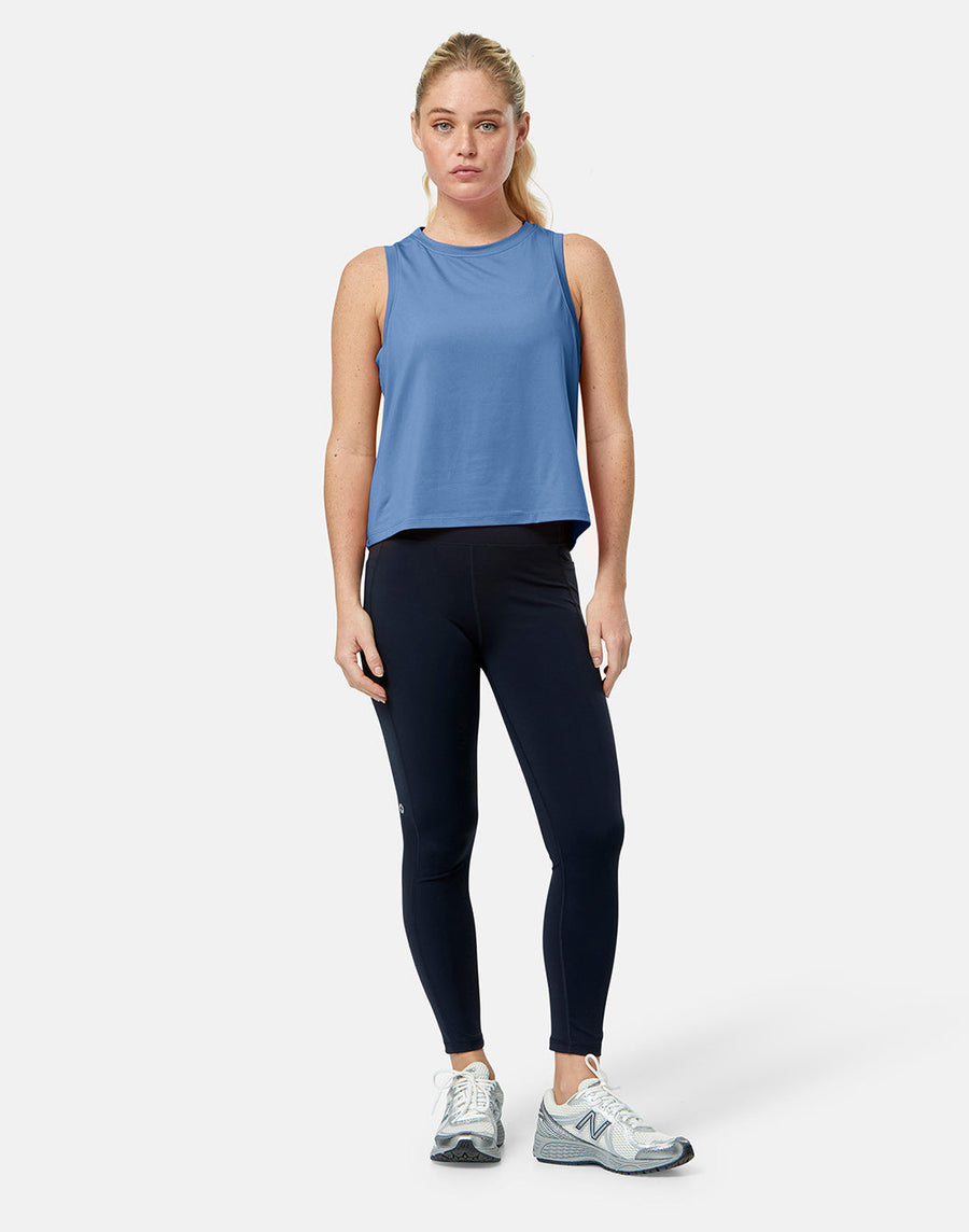 Boxy Crop Tank in Oasis Blue