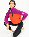 Half Zip Crop Polar Fleece in Very Berry