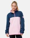 Half Snap Polar Fleece in Powder Pink