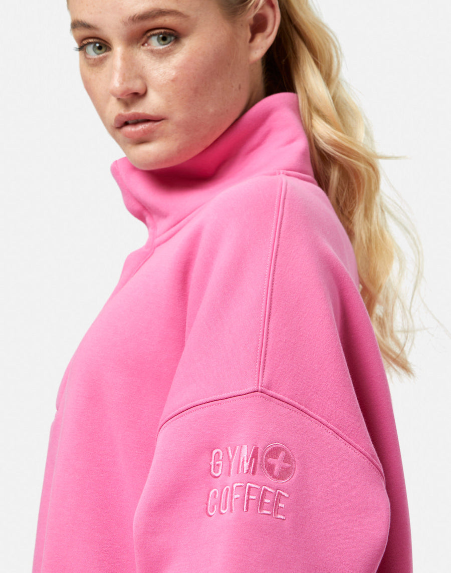 Snap Collar Sierra Sweatshirt in Sangria Sunset