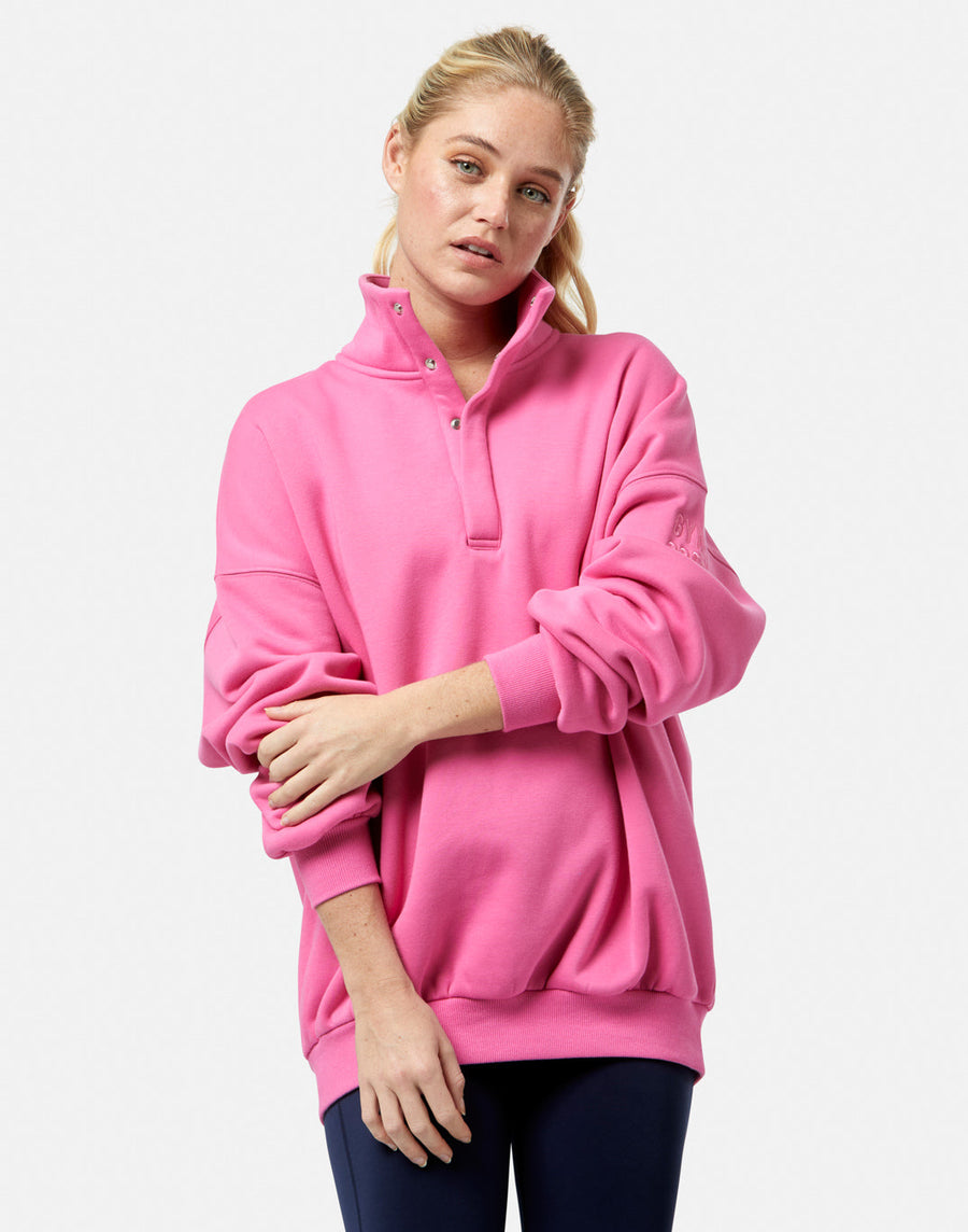 Snap Collar Sierra Sweatshirt in Sangria Sunset