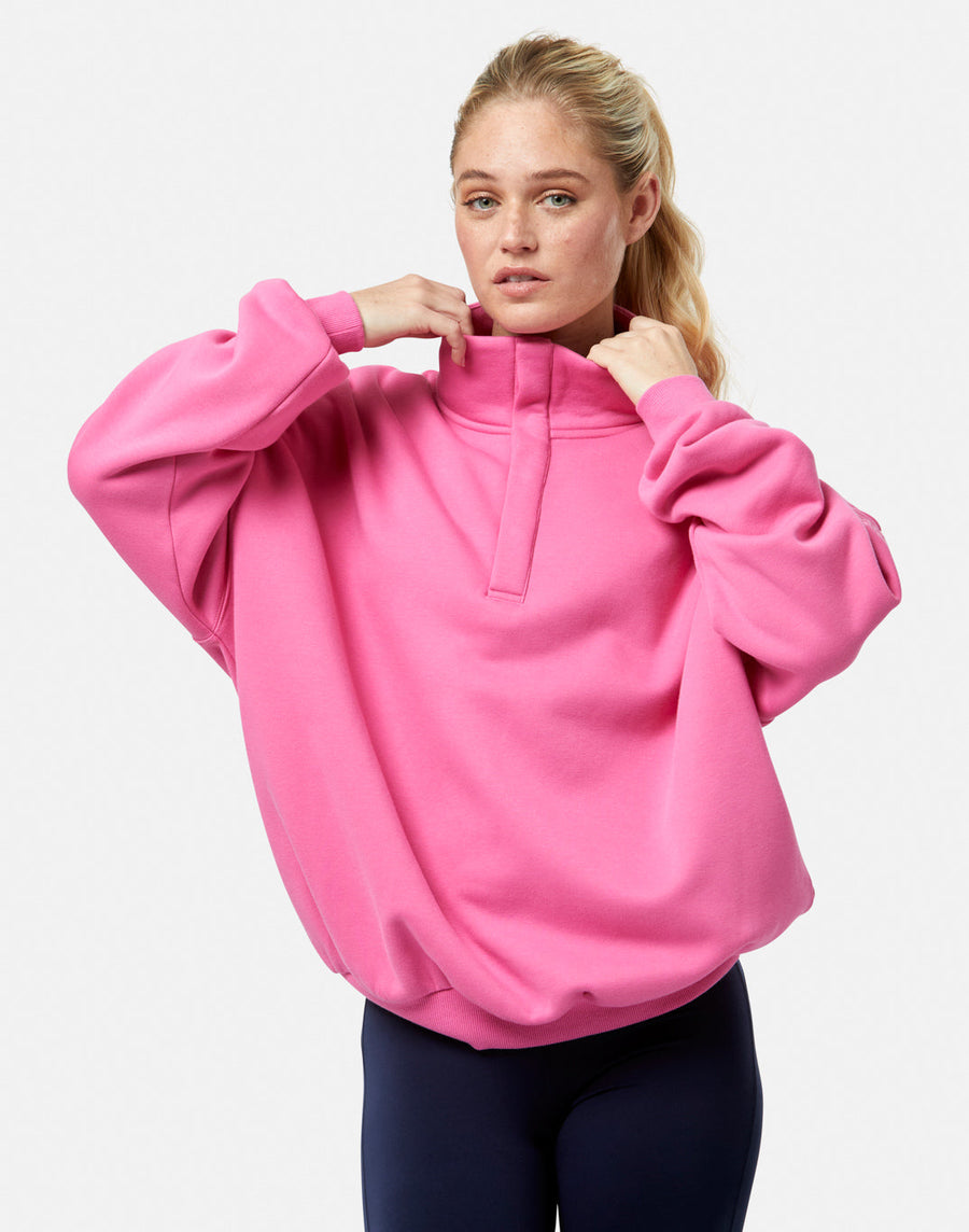 Snap Collar Sierra Sweatshirt in Sangria Sunset