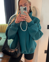 Snap Collar Sierra Sweatshirt in Teal