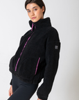 Industry Fleece High Collar Jacket in Black - Fleeces - Gym+Coffee IE