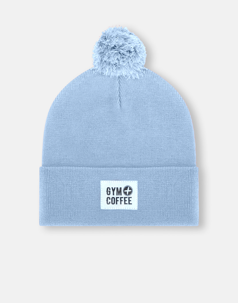 Knit Bobble Beanie in Sky Blue